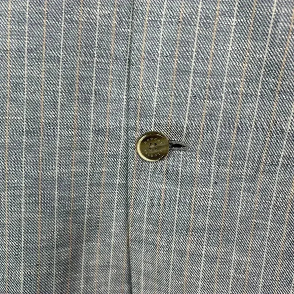 Robert Talbot Linen Blazer Men’s Medium Sports Coat 3 Buttons Blue with Stripes - Picture 3 of 9